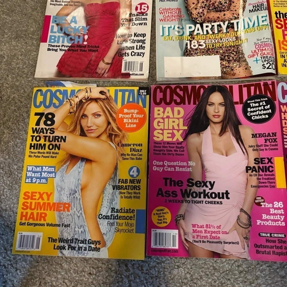Cosmopolitan Magazine Collection Vintage Megan Fox Cameron Diaz Miley Cyrus Pink